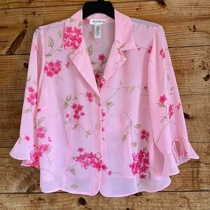Studio 1 floral print sheer blouse